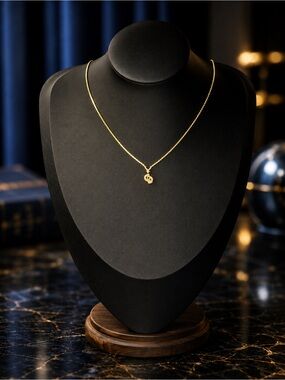 Christian Dior CD Logo Necklace | 18K Gold Plated Dior Vintage Pendant w/Crystal